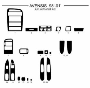 avensis 1998-2001 dashboard