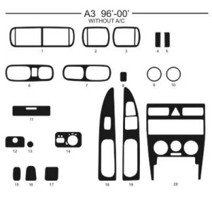 dasboard set audi a3 96-00 (without ac)