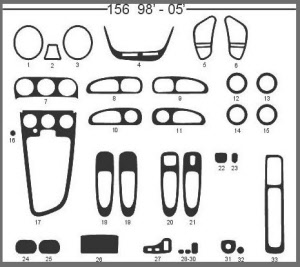 dashboard set alfa romeo 156 1998-2002